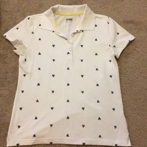 White with boats polo shirt